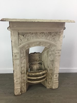 Lot 452 - A PAINTED METAL FIRE SURROUND