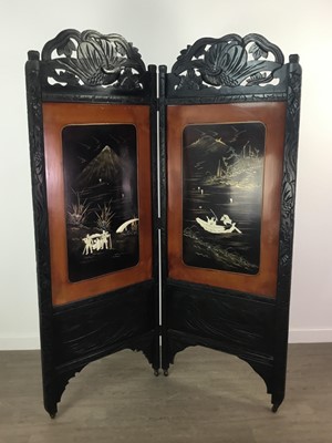 Lot 654 - A JAPANESE TWO FOLD DRESSING SCREEN