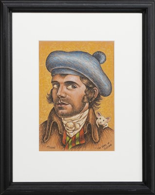 Lot 106 - THE BARD OF SCOTLAND, A MIXED MEDIA BY GRAHAM MCKEAN