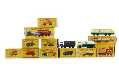 Lot 927 - A GROUP OF TEN MATCHBOX DIE-CAST MODEL VEHICLES AND A BUDGIE TOYS CATTLE TRUCK