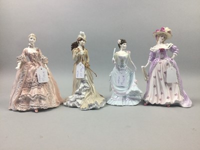 Lot 561 - A COALPORT FIGURE OF QUEEN ELIZABETH THE QUEEN MOTHER AND OTHERS