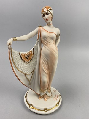 Lot 562 - A LOT OF FIVE VARIOUS ART DECO STYLE FIGURES OF FEMALES