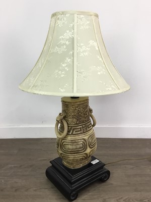 Lot 617 - A CHINESE DESIGN VASE LAMP