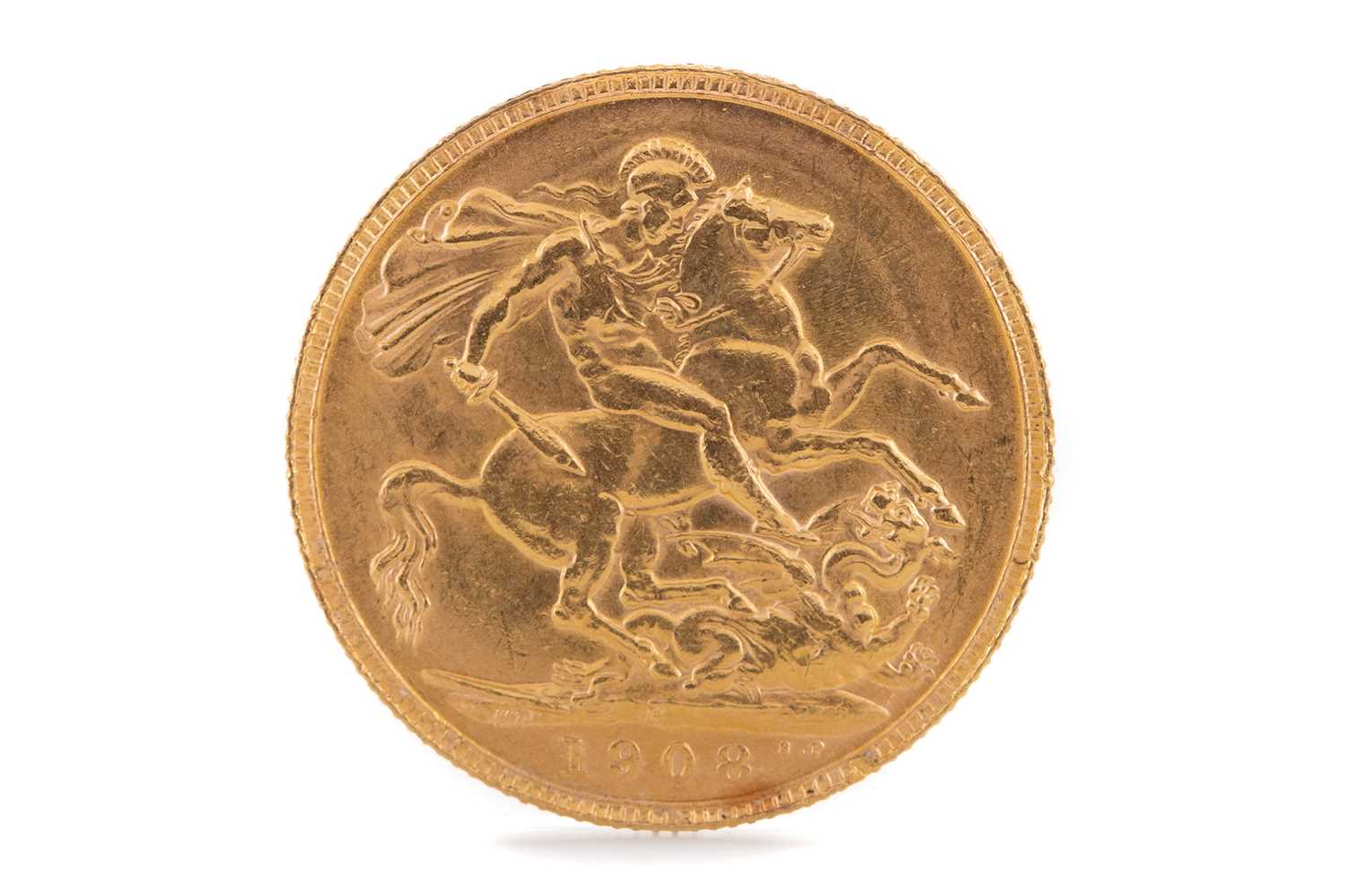 Lot 103 - AN EDWARD VII GOLD SOVEREIGN DATED 1908