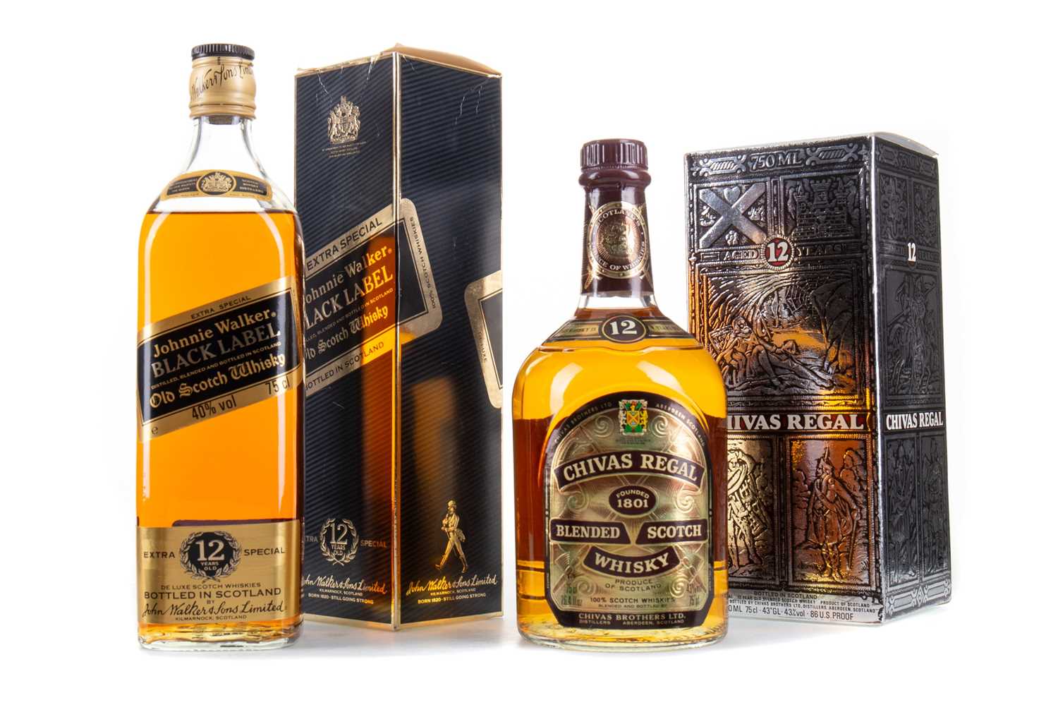 Lot 206 - JOHNNIE WALKER 12 YEAR OLD BLACK LABEL 75CL