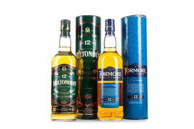 Lot 215 - TORMORE 12 YEAR OLD AND MILTONDUFF 12 YEAR OLD 75CL