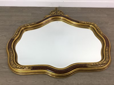 Lot 647 - A GILT FRAMED OVERMANTEL MIRROR