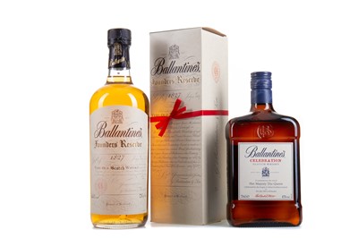 Lot 223 - BALLANTINE'S FOUNDERS' RESERVE 75CL AND BALLANTINE'S CELEBRATION FOR THE QUEEN'S VISIT