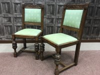 Lot 1220 - SET OF SIX OAK SINGLE CHAIRS OF 17TH CENTURY...