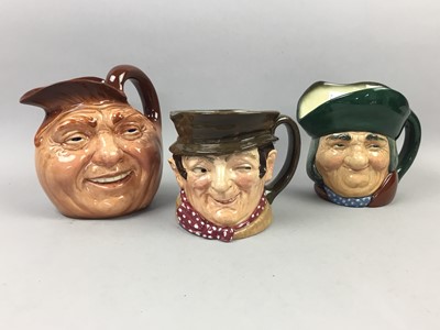 Lot 705 - A LOT OF THREE ROYAL DOULTON CHARACTER JUGS AND OTHER CERAMICS