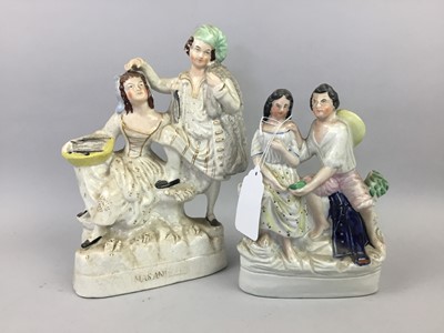 Lot 700 - A LOT OF TWO STAFFORDSHIRE FIGURE GROUPS AND OTHER OBJECTS