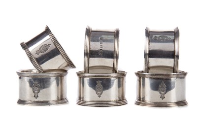 Lot 137 - A SET OF SIX SILVER NAPKIN RINGS