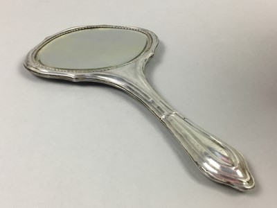 Lot 40 - A SILVER MOUNTED HANDMIRROR ALONG WITH VARIOUS SILVER PLATE