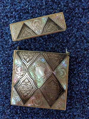Lot 1091 - A CHINESE SANDALWOOD CARD CASE AND TWO CARD CASES