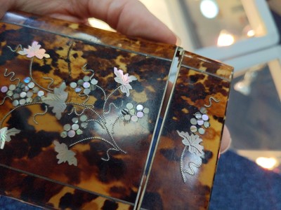 Lot 1091 - A CHINESE SANDALWOOD CARD CASE AND TWO CARD CASES