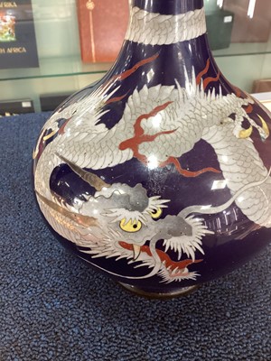 Lot 1096 - A JAPANESE CLOISONNE GOURD SHAPED VASE AND ANOTHER