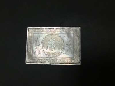 Lot 71 - A LOT OF FIVE CHINESE MOTHER OF PEARL GAMING COUNTERS