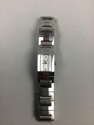 Lot 65 - A GUCCI LADIES FASHION WATCH ALONG WITH TWO OTHER LADIES FASHION WATCHES