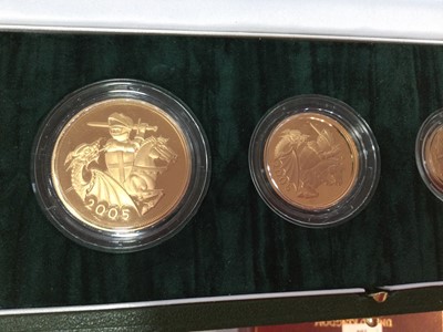 Lot 185 - THE ELIZABETH II 2005 GOLD PROOF FOUR COIN SOVEREIGN COLLECTION