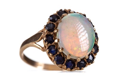 Lot 523 - AN OPAL AND SAPPHIRE RING