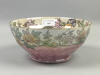Lot 184 - A MALING BOWL ALONG WITH OTHER CERAMICS