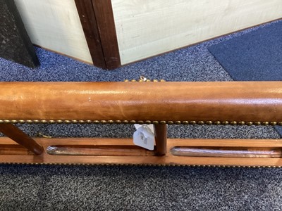 Lot 592 - A STUDDED LEATHER METAMORPHIC LIBRARY POLE LADDER