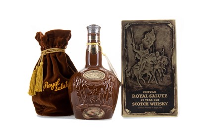 Lot 300 - CHIVAS ROYAL SALUTE 21 YEAR OLD BROWN DECANTER 75CL