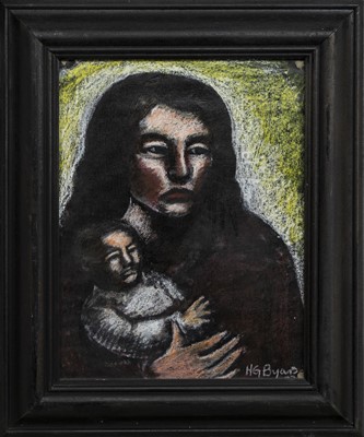 Lot 124 - MADONNA AND CHILD, A MIXED MEDIA BY HUGH BYARS
