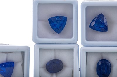 Lot 466 - **FIVE PAIRS OF TREATED UNMOUNTED SAPPHIRES