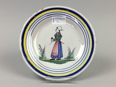 Lot 8 - A LOT OF FOUR NINETEENTH CENTURY QUIMPER SIDE PLATES