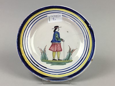 Lot 8 - A LOT OF FOUR NINETEENTH CENTURY QUIMPER SIDE PLATES