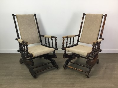 Lot 80 - A LOT OF TWO AMERICAN ROCKING CHAIRS