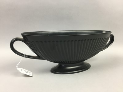 Lot 107 - A WEDGWOOD MONOCHROME BLACK COMPORT AND OTHER CERAMICS