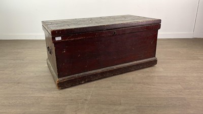 Lot 313 - A VICTORIAN PINE BLANKET CHEST