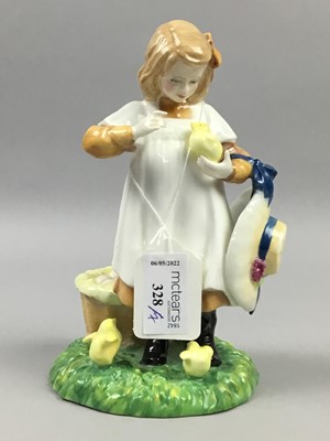 Lot 328 - A ROYAL DOULTON FIGURE OF 'FEEDING TIME' AND SIX OTHERS