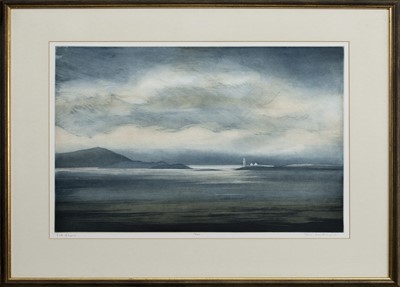 Lot 184 - FIRTH OF LORN, AN ETCHING BY TOM MACKENZIE