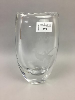 Lot 199 - AN ORREFORS CLEAR OVOID GLASS VASE