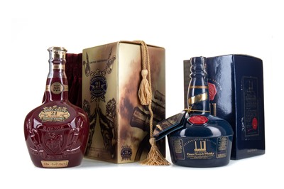 Lot 329 - CHIVAS ROYAL SALUTE 21 YEAR OLD RUBY FLAGON AND DUNHILL OLD MASTER CELEBRATION EDITION