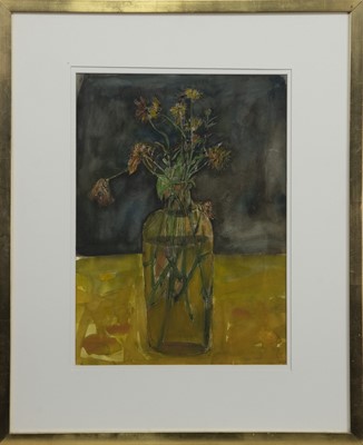 Lot 218 - MARIGOLDS, A WATERCOLOUR BY GLEN SCOULLER