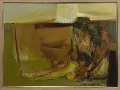Lot 203 - BOULDERS, AN OIL BY DONALD MORRISON BUYERS