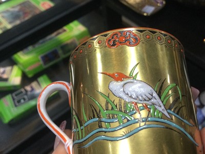 Lot 342 - A GLASGOW GIRL HAND PAINTED DISH AND A SMALL AMOUNT OF OTHER CERAMICS