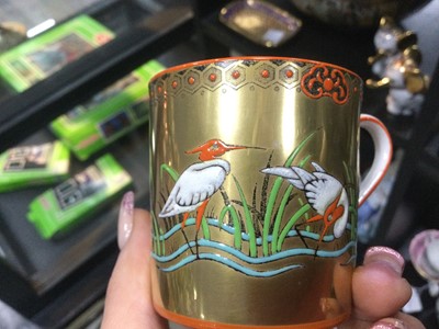 Lot 342 - A GLASGOW GIRL HAND PAINTED DISH AND A SMALL AMOUNT OF OTHER CERAMICS