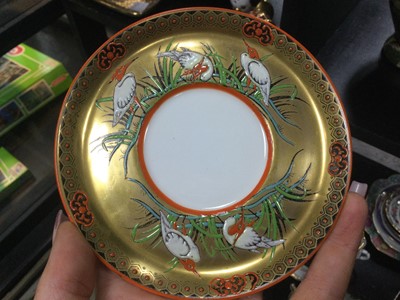Lot 342 - A GLASGOW GIRL HAND PAINTED DISH AND A SMALL AMOUNT OF OTHER CERAMICS