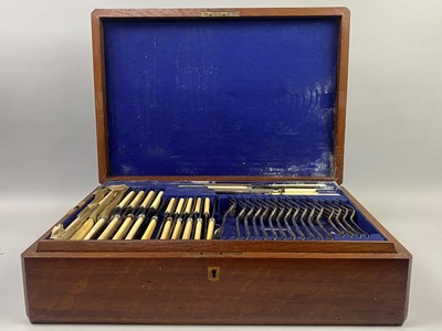 Lot 349 - AN OAK CASED CANTEEN OF CUTLERY AND TWO OTHER CANTEENS