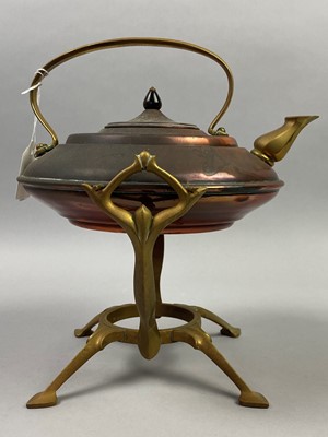 Lot 351 - A COPPER AND BRASS KETTLE AND OTHER OBJECTS