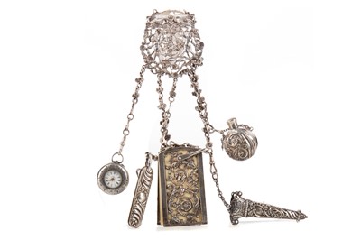 Lot 150 - A VICTORIAN SILVER CHATELAINE