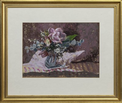 Lot 211 - PINK ROSE, A PASTEL BY MARY ARMOUR
