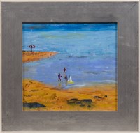 Lot 36 - * LIPORSKY, AT THE BEACH oil on board, signed...