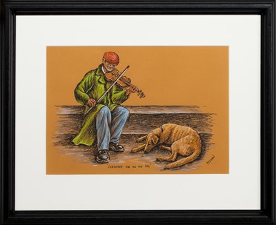 Lot 242 - SERENADE FOR AN OILD PAL, A MIXED MEDIA BY GRAHAM MCKEAN