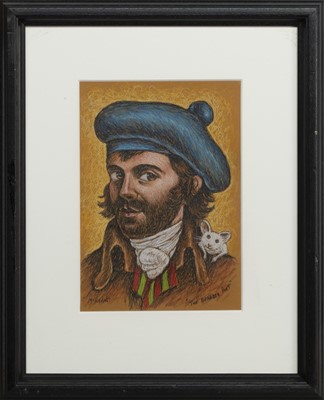 Lot 246 - THE BEARDED POET, A PASTEL BY GRAHAM MCKEAN